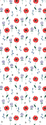Fabric roller blind Poppy flowers