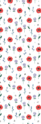 Fabric roller blind Poppy flowers