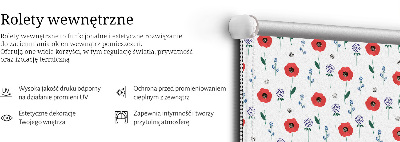 Fabric roller blind Poppy flowers