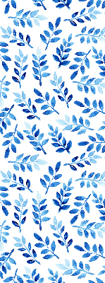 Modern roller blind Blue leaves