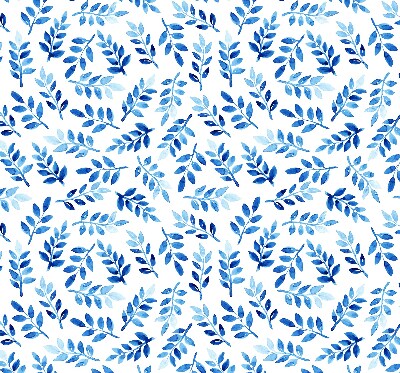 Modern roller blind Blue leaves