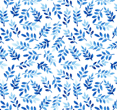 Modern roller blind Blue leaves