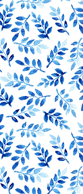 Modern roller blind Blue leaves