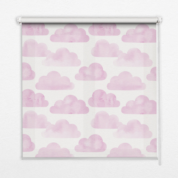 Roller blind for large window pink clouds pattern