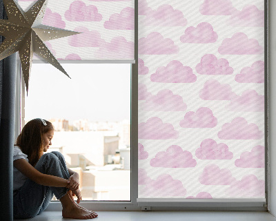Roller blind for large window Pink clouds