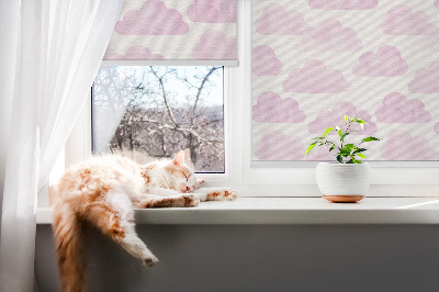 Roller blind for large window Pink clouds