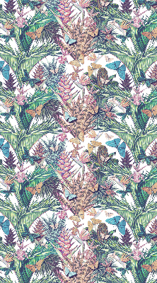 Modern roller blind Butterflies on flowers