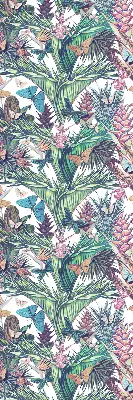 Modern roller blind with butterflies on flowers print