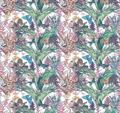 Modern roller blind Butterflies on flowers