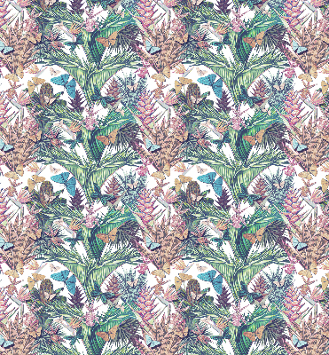 Modern roller blind Butterflies on flowers