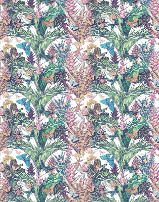 Modern roller blind Butterflies on flowers