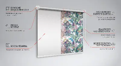 Modern roller blind with butterflies on flowers print