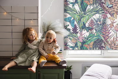 Modern roller blind Butterflies on flowers
