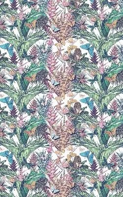 Modern roller blind with butterflies on flowers print