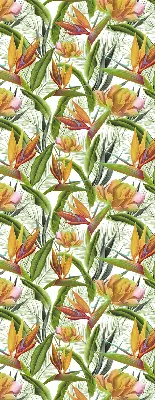 Fabric roller blind with exotic plants print