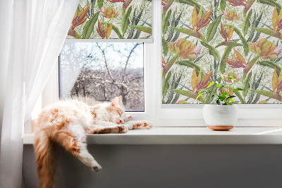 Fabric roller blind Exotic plants