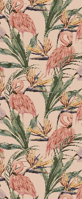 Modern roller blind Flamingos and flowers