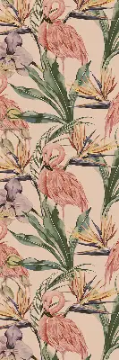 Modern roller blind flamingos and flowers print