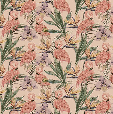 Modern roller blind Flamingos and flowers