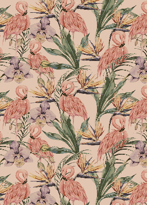 Modern roller blind Flamingos and flowers