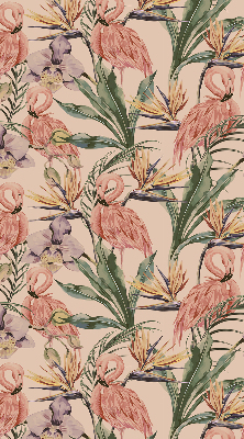 Modern roller blind Flamingos and flowers