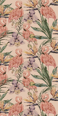 Modern roller blind Flamingos and flowers