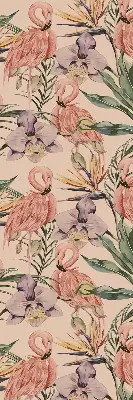 Modern roller blind flamingos and flowers print