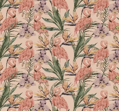 Modern roller blind Flamingos and flowers