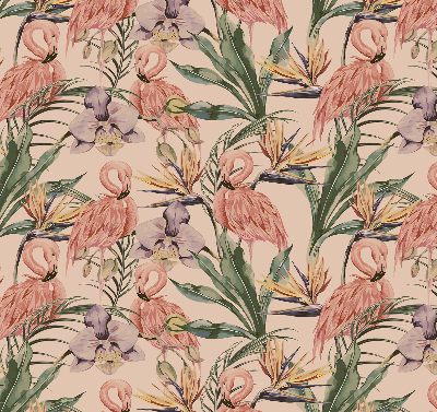Modern roller blind Flamingos and flowers