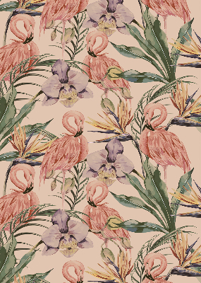 Modern roller blind Flamingos and flowers