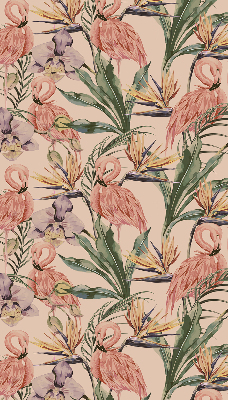 Modern roller blind Flamingos and flowers