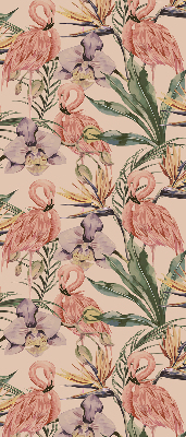 Modern roller blind Flamingos and flowers