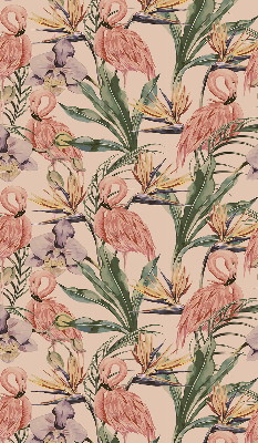 Modern roller blind Flamingos and flowers
