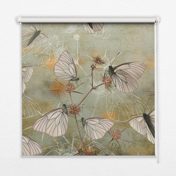 Roller blind for large window Butterflies in the meadow