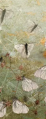 Roller blind for large window butterflies in the meadow pattern