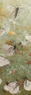 Roller blind for large window butterflies in the meadow pattern