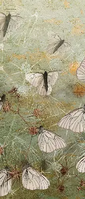 Roller blind for large window butterflies in the meadow pattern