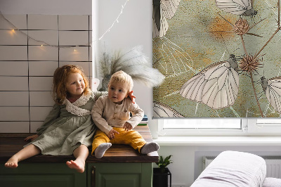 Roller blind for large window Butterflies in the meadow