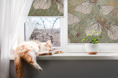 Roller blind for large window Butterflies in the meadow