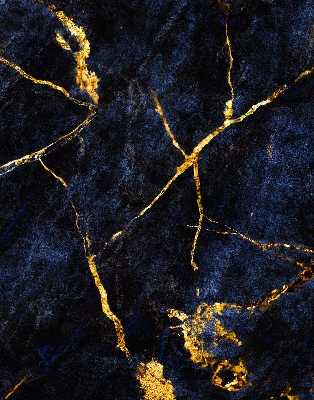 Fabric roller blind Navy blue marble