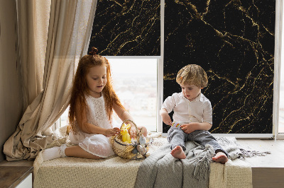 Roller blind for large window Black marble