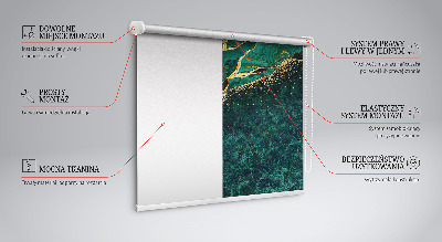 Fabric roller blind Green marble