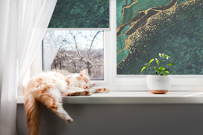 Fabric roller blind Green marble