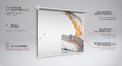 Roller blind for large window marble finish