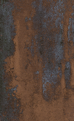 Modern roller blind in rusty sheet metal