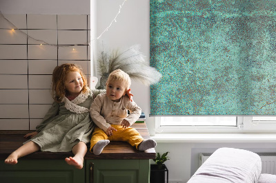 Roller blind for large window Green sheet metal