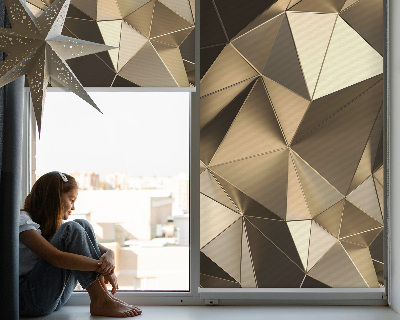 Fabric roller blind with golden triangles print