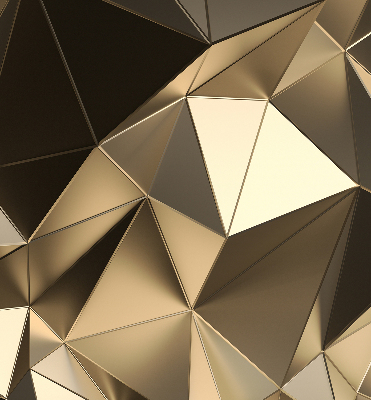 Fabric roller blind with golden triangles print