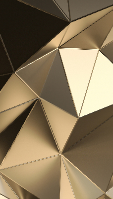 Fabric roller blind with golden triangles print