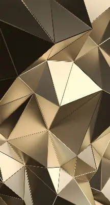 Fabric roller blind with golden triangles print